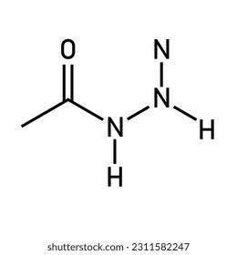 Chemical structure of Hydrazide (C2H6N2O). Chemical resources for teachers and students. Vector illustration isolated on white background.