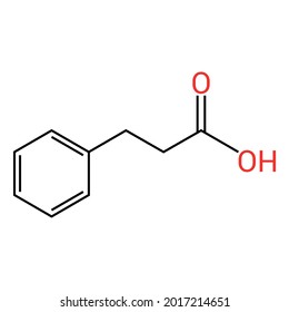 chemical structure of hydrocinnamic acid (C9H10O2)