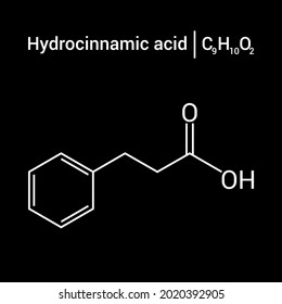 chemical structure of hydrocinnamic acid (C9H10O2)