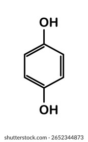Estructura química de la molécula de hidroquinona