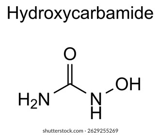 Estrutura química da hidroxicarbamida, substância medicamentosa