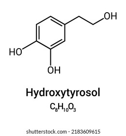 estructura química de hidroxitirosol (C8H10O3)