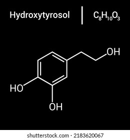 estructura química de hidroxitirosol (C8H10O3)
