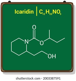chemical structure of icaridin or Picaridin (C12H23NO3)