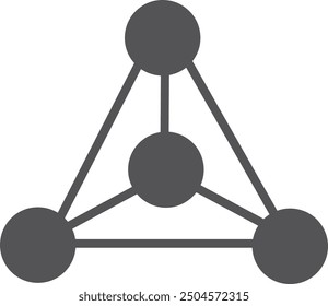 Chemical structure icon. Black scientific symbol. Connection sign