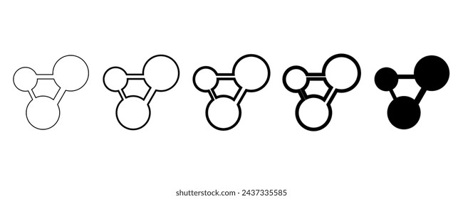 chemical structure icon in different style vector illustration.Molecula