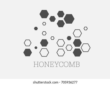 chemical structure icon. simple outline chemical structure vector icon. on white background.  Color abstract illustration. pattern hexagons grey structure of honeycomb, space to write your own text.