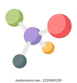 Chemical structure icon, vector design of topology
