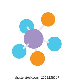 Chemical structure icon, vector design of topology