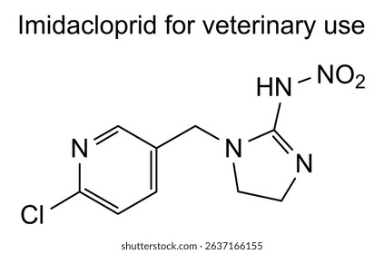 Chemical structure of imidacloprid for veterinary use drug substance