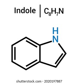 chemical structure of Indole (C8H7N)