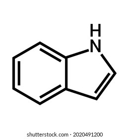 chemical structure of Indole (C8H7N)