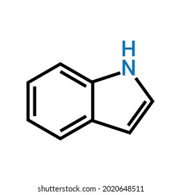 chemical structure of Indole (C8H7N)
