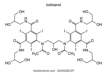 Chemical structure of iodixanol, drug substance
