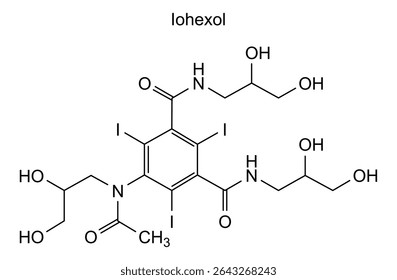 Chemical structure of iohexol, drug substance