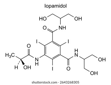 Chemical structure of iopamidol, drug substance