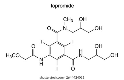 Chemical structure of iopromide, drug substance
