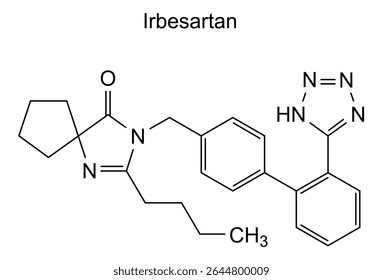 Chemical structure of irbesartan, drug substance