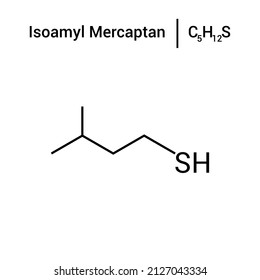 chemical structure of isoamyl mercaptan (C5H12S)
