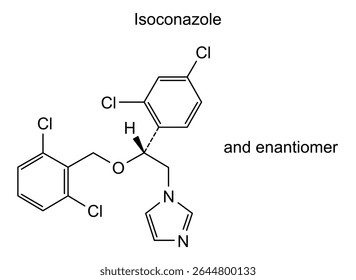 Chemical structure of isoconazole, drug substance