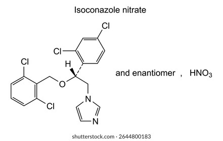 Chemical structure of isoconazole nitrate, drug substance
