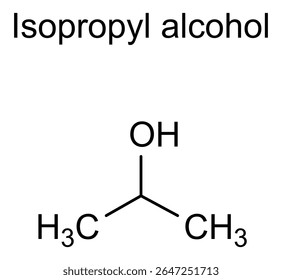 Estrutura química do álcool isopropílico, substância medicamentosa
