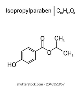 chemical structure of Isopropylparaben (C10H12O3)