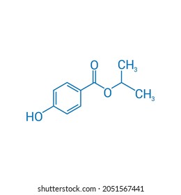 chemical structure of Isopropylparaben (C10H12O3)