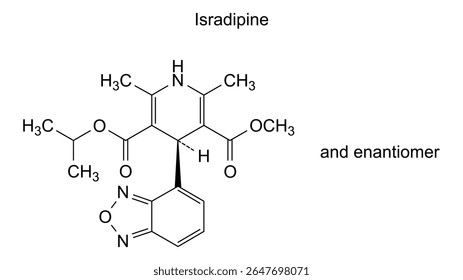 Estrutura química da isradipina, substância medicamentosa