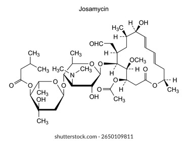 Estrutura química da josamicina, substância medicamentosa