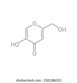 estructura química del ácido cójico (C6H6O4)