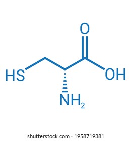 chemical structure of l-cysteine (C3H7NO2S)