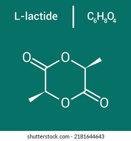 chemical structure of L-lactide (C6H8O4)