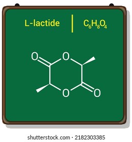 chemical structure of L-lactide (C6H8O4)