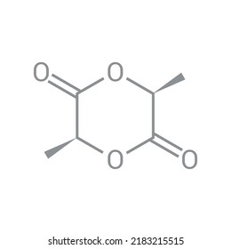 estructura química de L-lactide (C6H8O4)