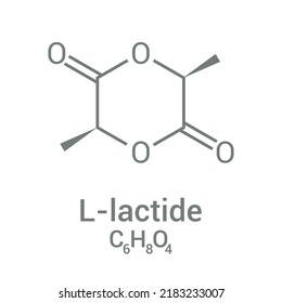 chemical structure of L-lactide (C6H8O4)
