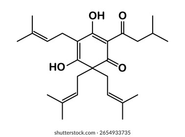 Chemical structure of lupulone compound.