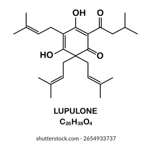 Estructura química del compuesto de lupulona.