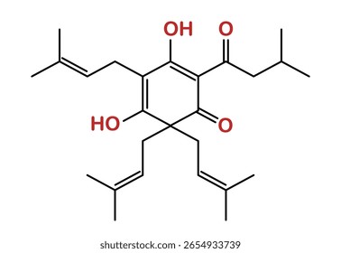Chemical structure of lupulone compound.