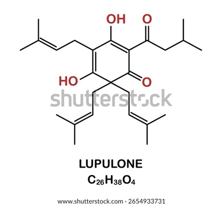 Chemical structure of lupulone compound.