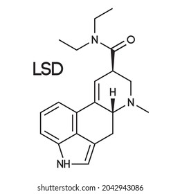 Chemical Structure Of Lysergic Acid Diethylamide (LSD)