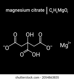 Chemical Structure Magnesium Citrate C6h6mgo7 Stock Vector (Royalty ...