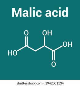 chemical structure of malic acid (C4H6O5)