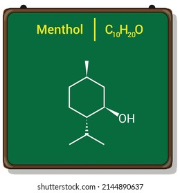 chemical structure of menthol (C10H20O)