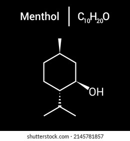 chemical structure of menthol (C10H20O)