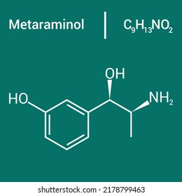 chemical structure of Metaraminol (C9H13NO2)