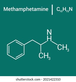 chemical structure of methamphetamine (C10H15N)