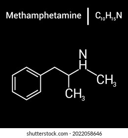 chemical structure of methamphetamine (C10H15N)