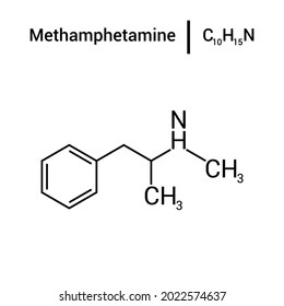 chemische Struktur von Methamphetamin (C10H15N)