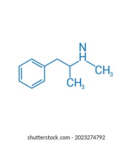 chemical structure of methamphetamine (C10H15N)